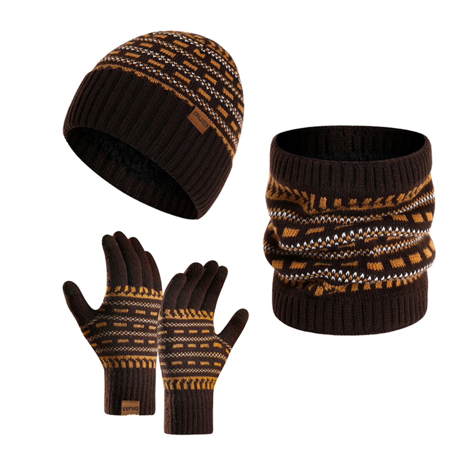 Set Bonnet, Gants & Écharpe Chauds Homme