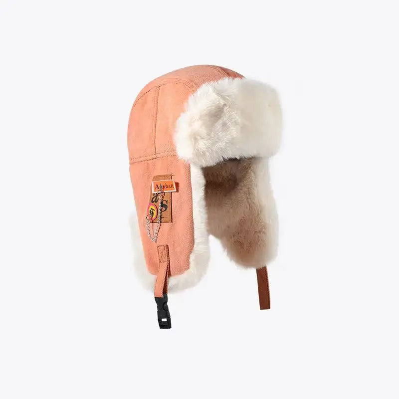 Chapka Russe Aviateur avec Lunettes Rétro – Bonnet d’Hiver Fourré, Cache-Oreilles Chauds – Homme & Femme