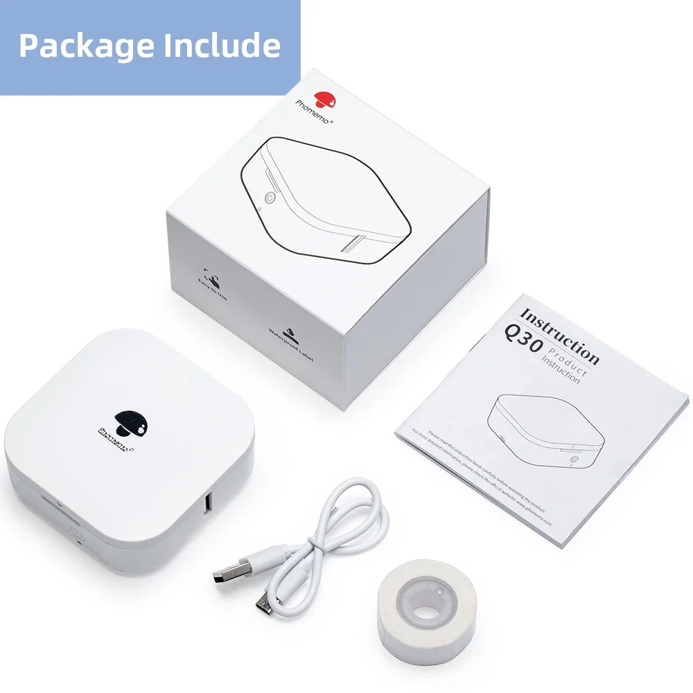 Phomemo - La mini imprimante d'étiquettes thermique + 480 étiquettes autocollantes
