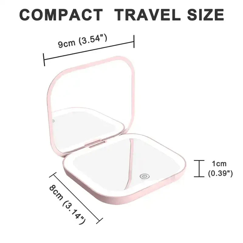 Mini Miroir de poche x2 et à LED - 1 ACHETÉ = 1 OFFERT