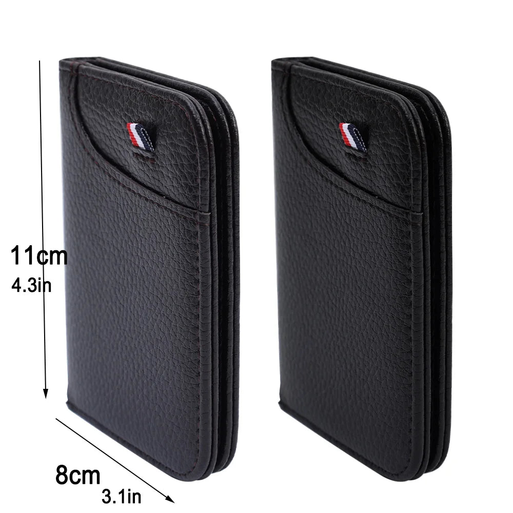 Portefeuille Homme Ultra-Fin en Cuir PU – Mini Porte-Cartes Compact & Léger