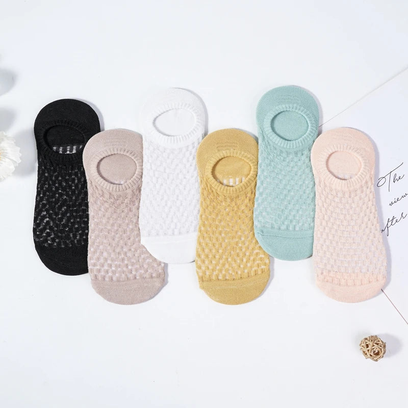 Lot 3 Paires Socquettes Invisibles Femme Maille Fine Respirante été