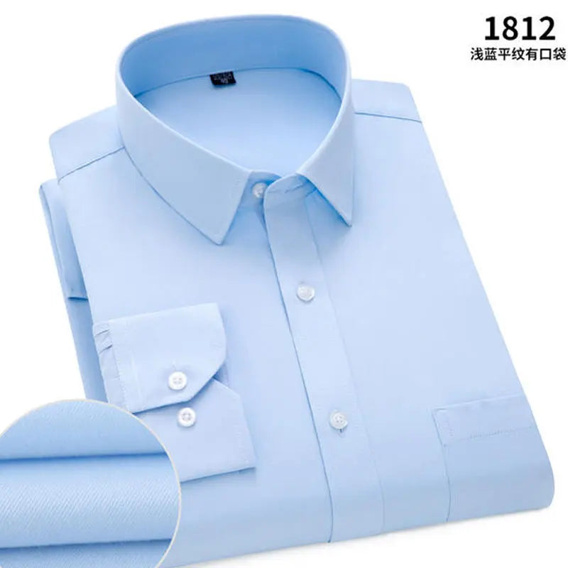 Chemise Homme à Rayures & Manches Longues – Sans Repassage, Anti-froissage et Respirante