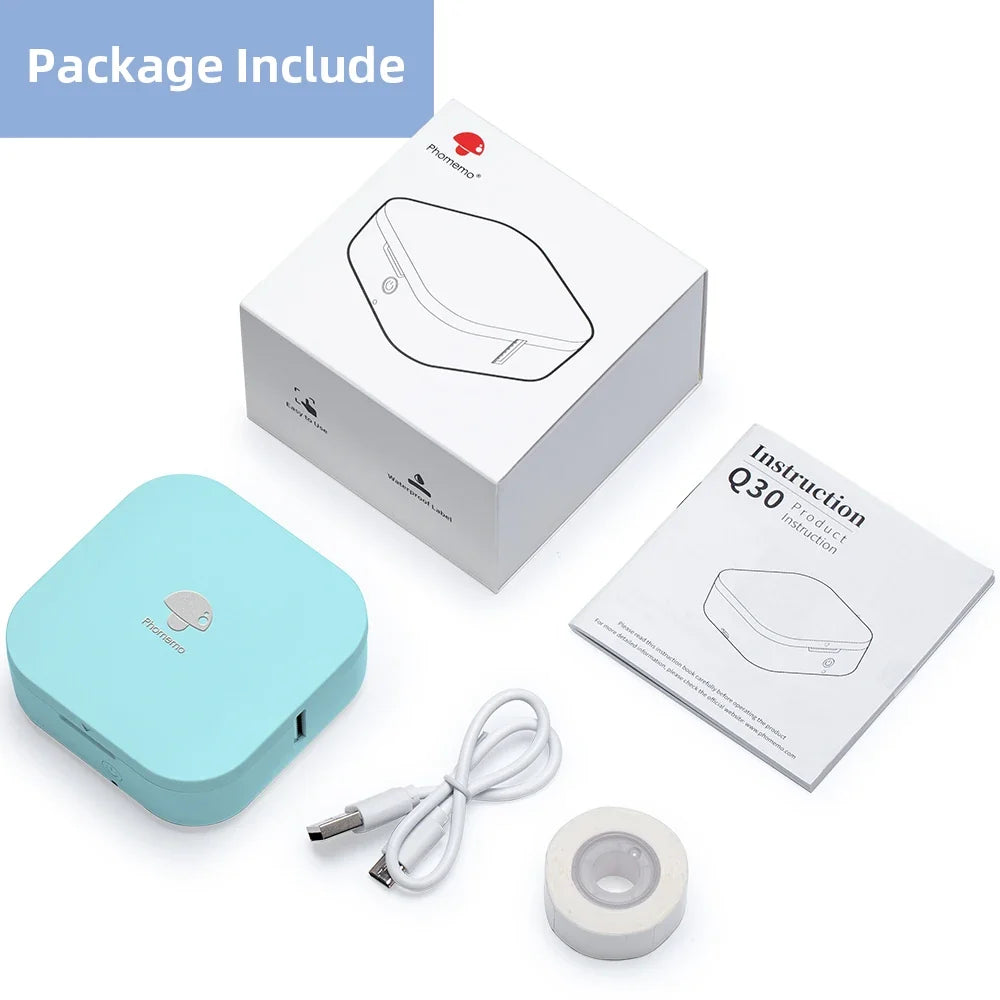 Phomemo - La mini imprimante d'étiquettes thermique + 480 étiquettes autocollantes