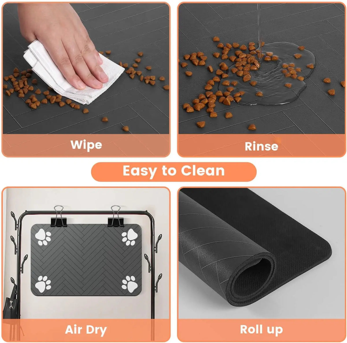 Tapis Absorbant pour Gamelles Chien & Chat – Imperméable, Antidérapant & Séchage Rapide – Pour Eau et Nourriture