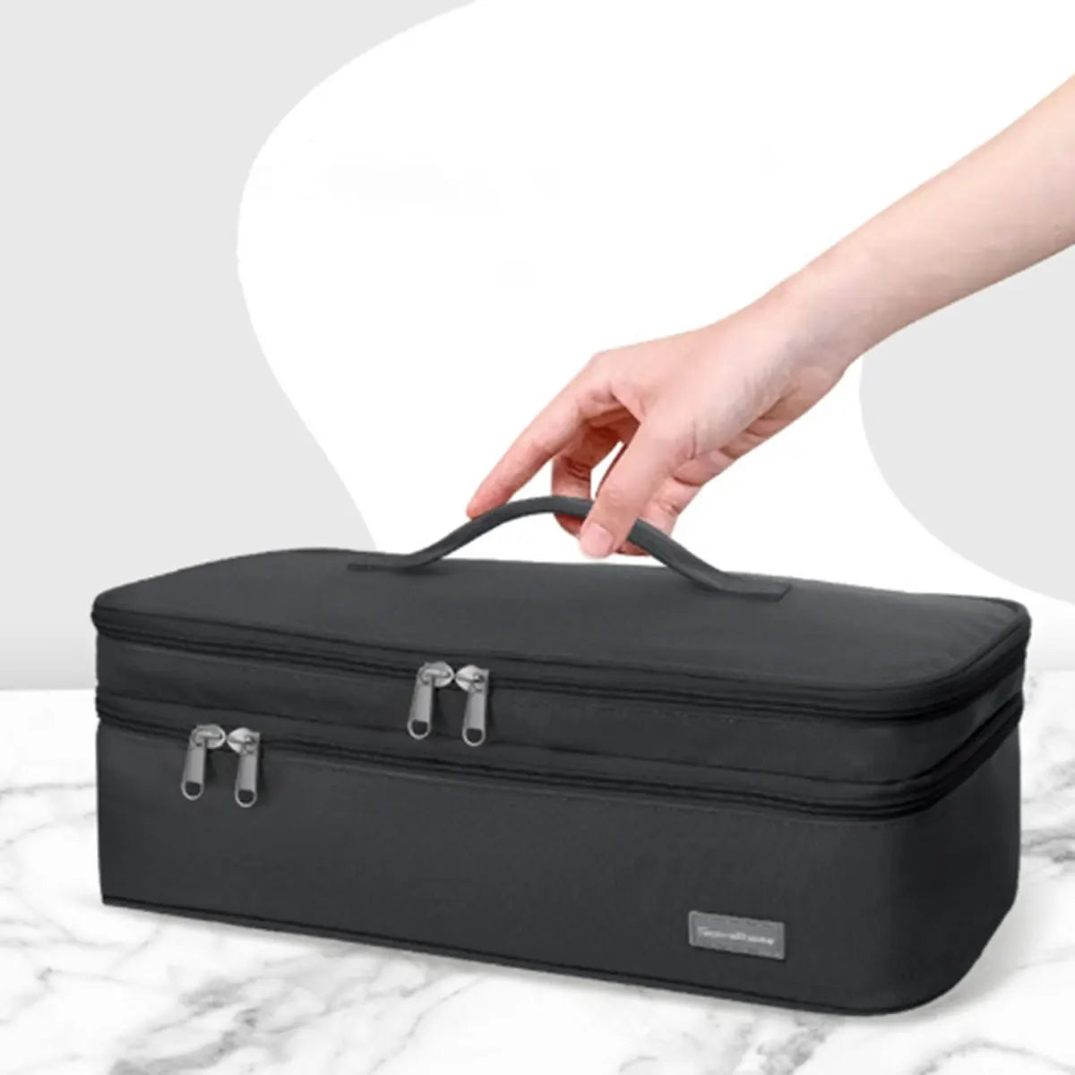 Mallette de Transport à Double Compartiment – Sac Organisateur pour Sèche-Cheveux, Brosse à Air Chaud et Accessoires