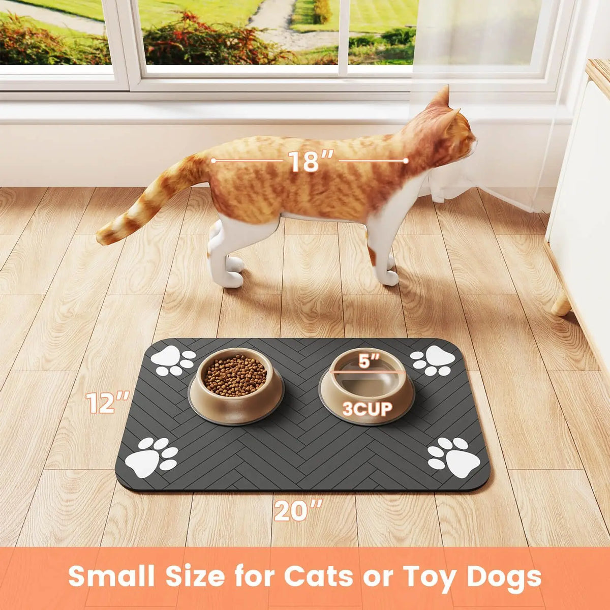 Tapis Absorbant pour Gamelles Chien & Chat – Imperméable, Antidérapant & Séchage Rapide – Pour Eau et Nourriture
