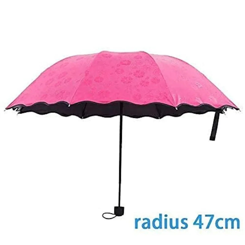 Parapluie Magique Pliant à Fleurs – Motifs qui Changent de Couleur sous la Pluie – Anti-UV, Compact & Portable
