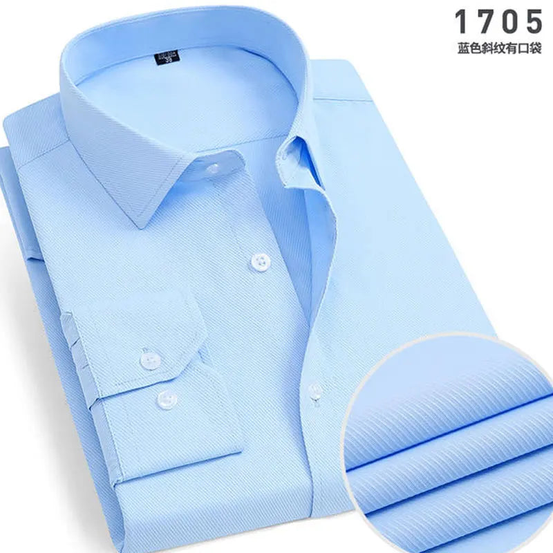 Chemise Homme à Rayures & Manches Longues – Sans Repassage, Anti-froissage et Respirante