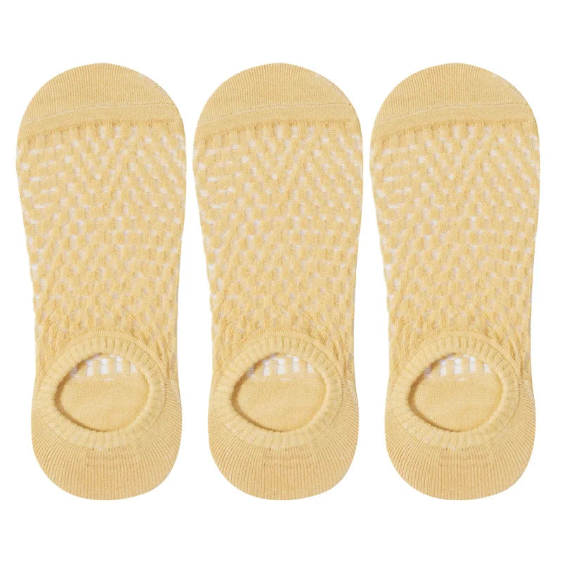 Lot 3 Paires Socquettes Invisibles Femme Maille Fine Respirante été