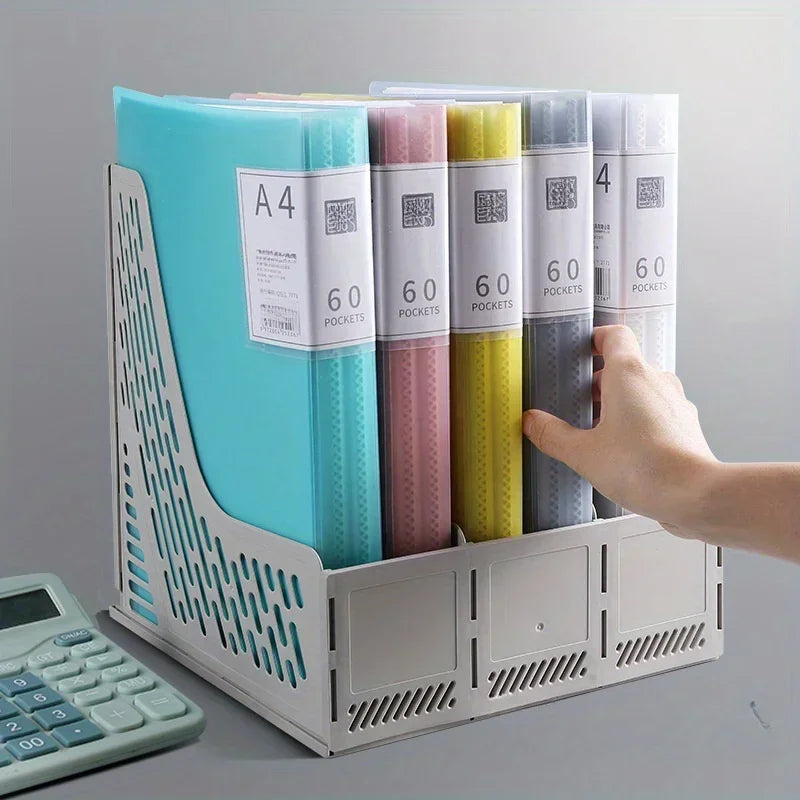 Porte-Vues avec Pochettes Transparentes & Fermeture à Élastique pour Rangement Documents – 20/30/40/ 60 Pages