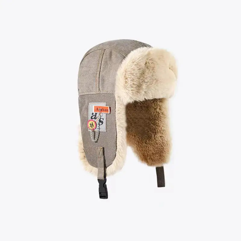 Chapka Russe Aviateur avec Lunettes Rétro – Bonnet d’Hiver Fourré, Cache-Oreilles Chauds – Homme & Femme
