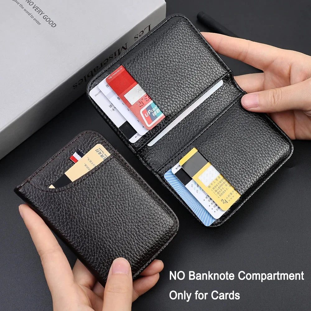 Portefeuille Homme Ultra-Fin en Cuir PU – Mini Porte-Cartes Compact & Léger
