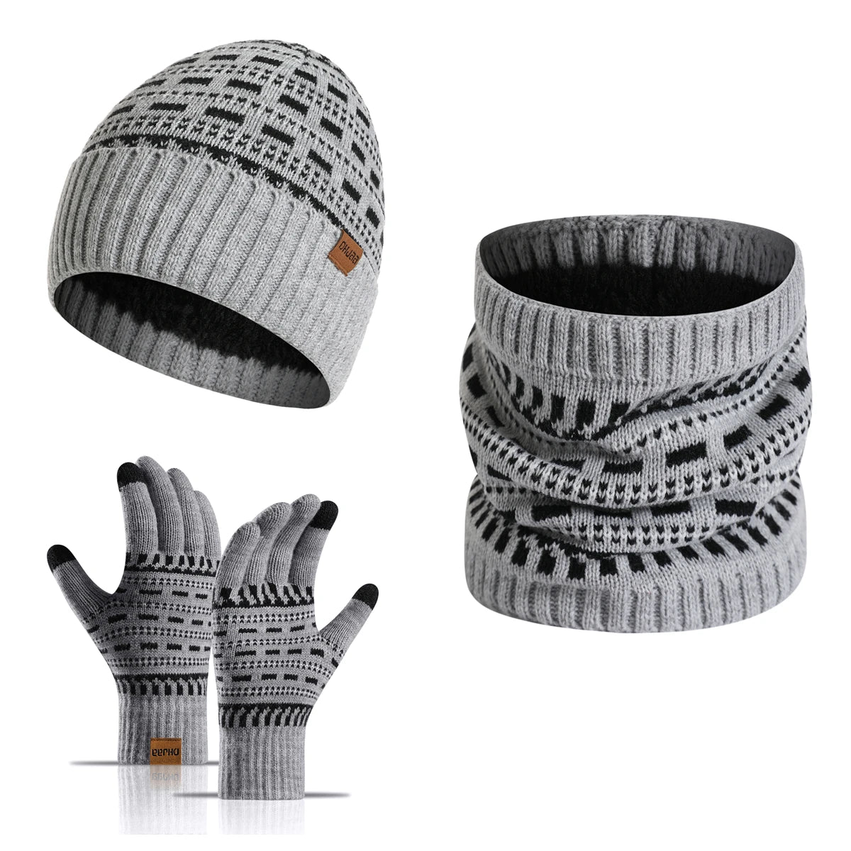 Set Bonnet, Gants & Écharpe Chauds Homme