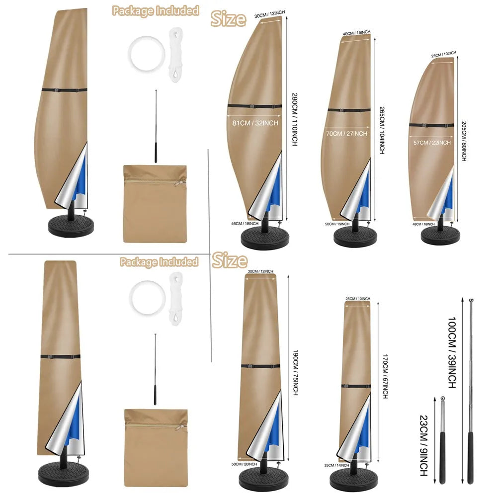 Funda de sombrilla impermeable y anti-UV 4 Estaciones