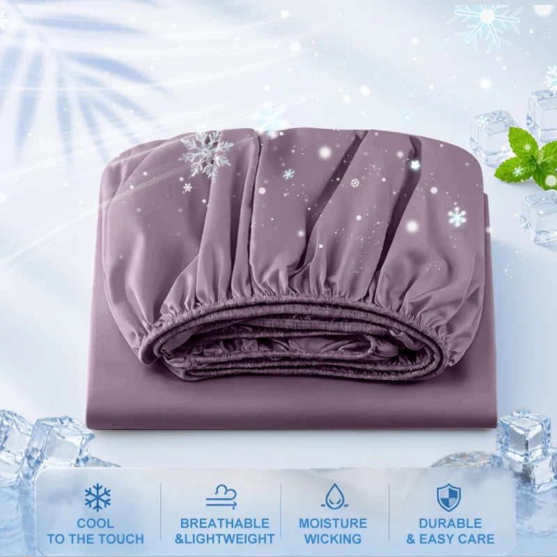 Drap-Housse Rafraîchissant d’Été – Tissu Respirant, Doux pour la Peau avec Bande Élastique