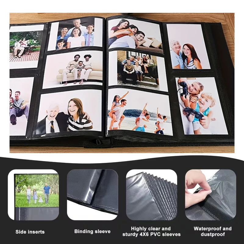 Grand Album Photo en Lin – 200 à 300 Pochettes pour Photos 10x15cm