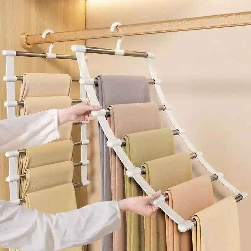 Cintre Porte-Pantalons Pliable 6 Niveaux Gain de Place – 1 ACHETÉ = 1 OFFERT