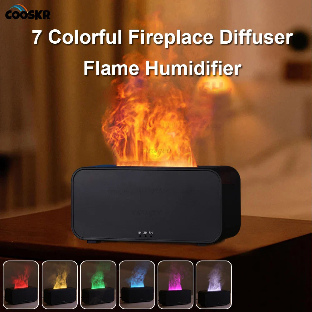 Diffuseur Effet Cheminée Cosy Home - 7 Couleurs & 3 Minuteurs