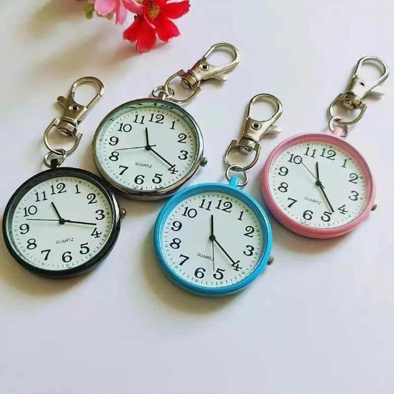 3x Montre de Poche à Quartz avec Porte-Clés – Compacte & Pratique