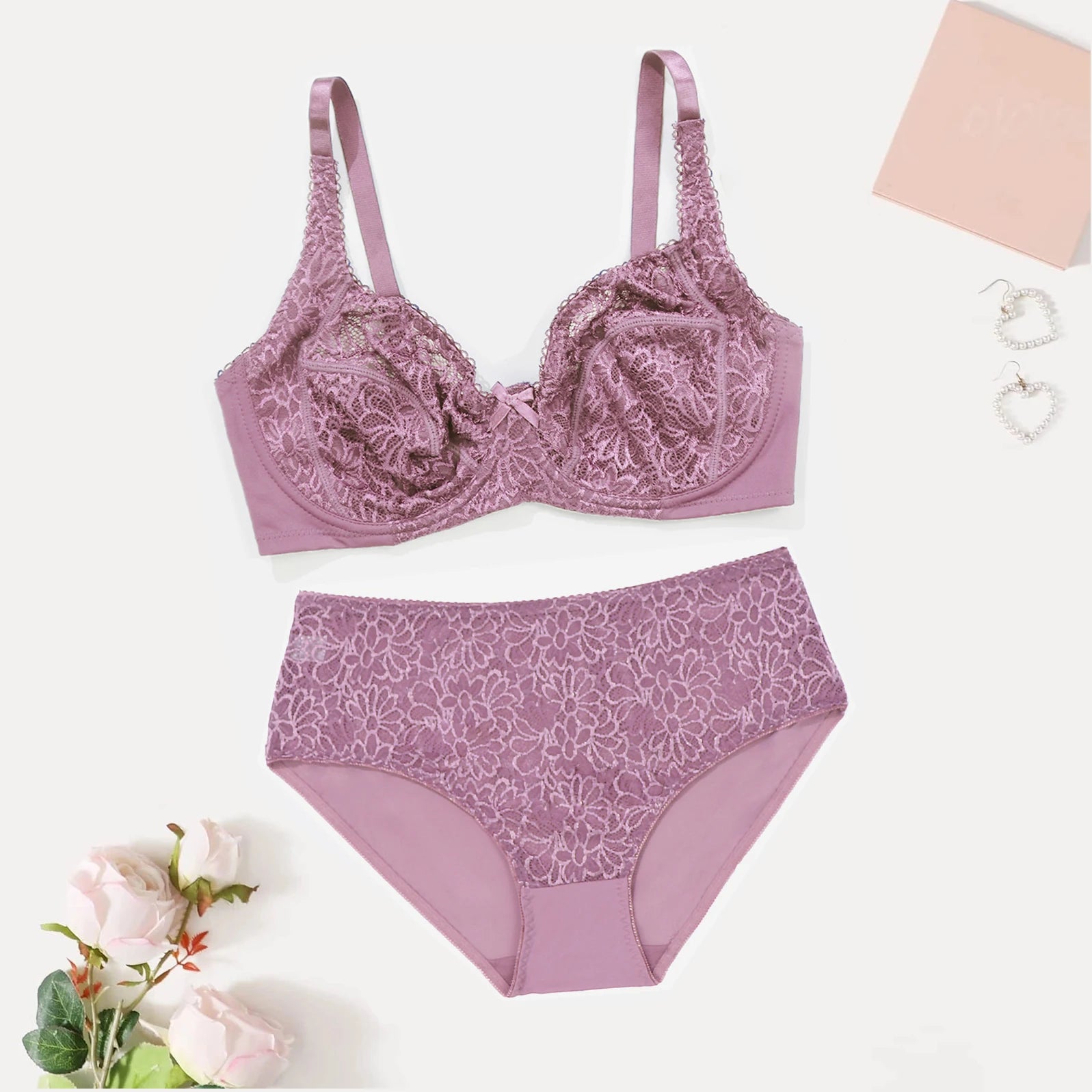 Ensemble de Lingerie en Dentelle BEAUWEAR - Grandes Tailles