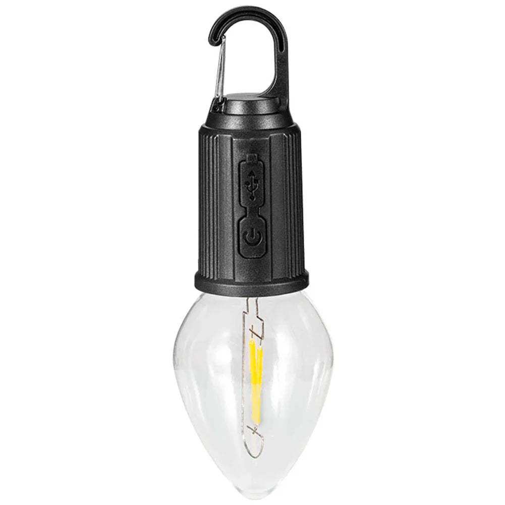 2x Lampe de camping LED portable avec crochet - Chargement USB + 1 OFFERTE