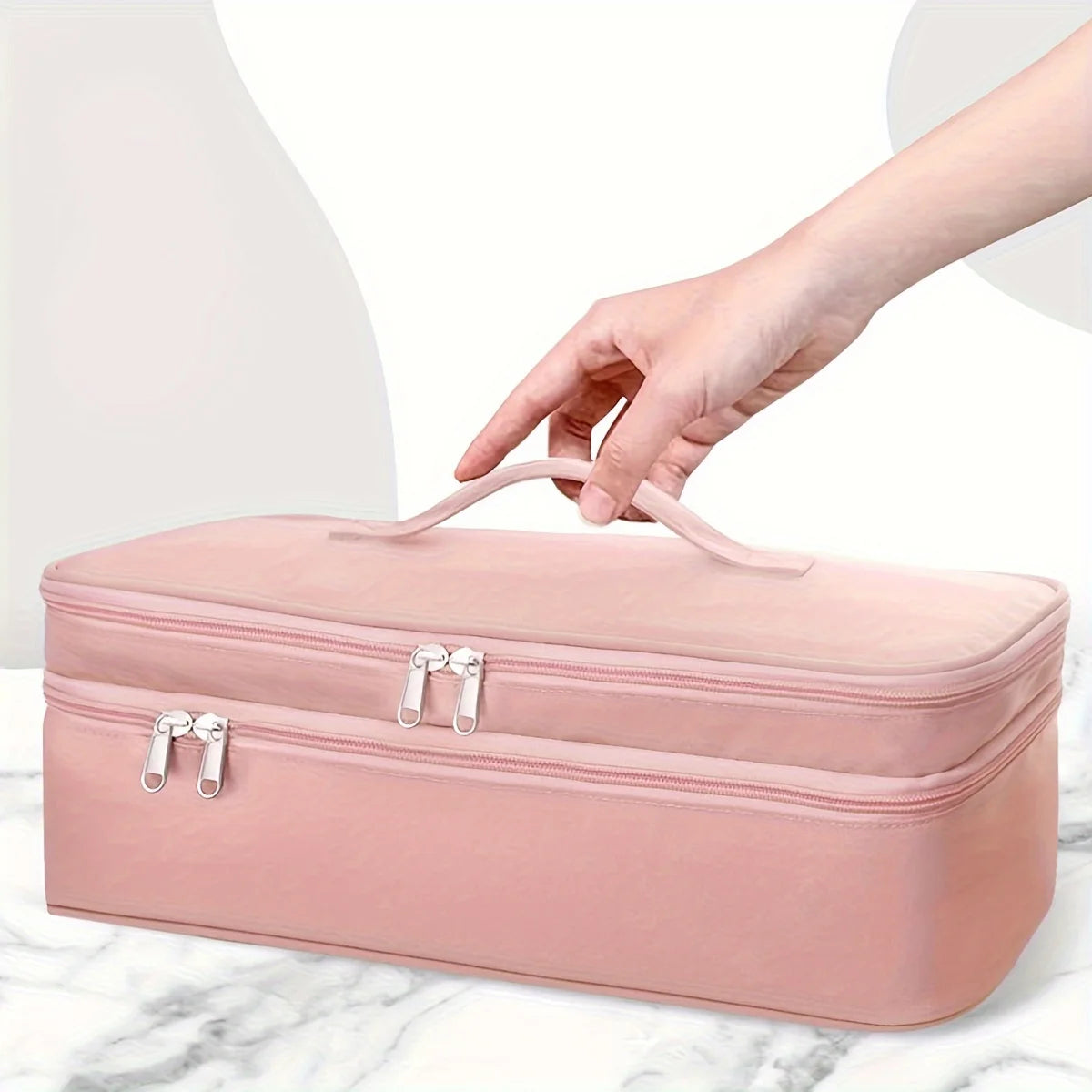 Mallette de Transport à Double Compartiment – Sac Organisateur pour Sèche-Cheveux, Brosse à Air Chaud et Accessoires