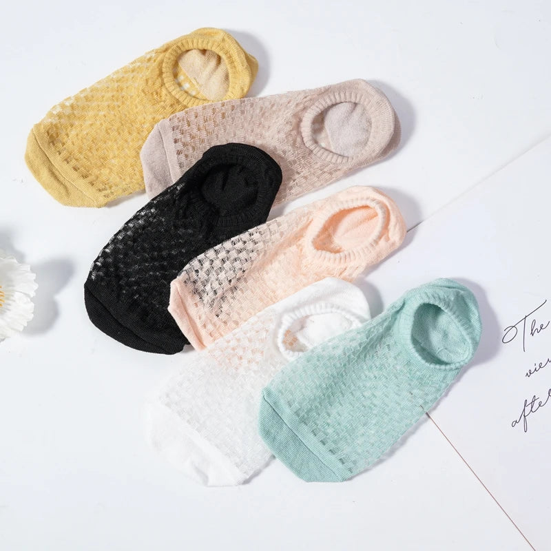 Lot 3 Paires Socquettes Invisibles Femme Maille Fine Respirante été