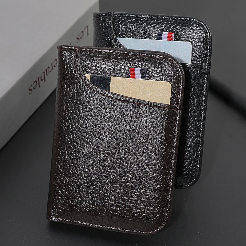 Portefeuille Homme Ultra-Fin en Cuir PU – Mini Porte-Cartes Compact & Léger