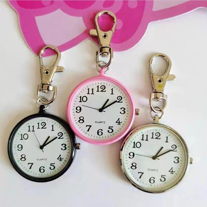 3x Montre de Poche à Quartz avec Porte-Clés – Compacte & Pratique