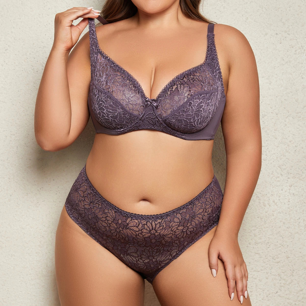 Ensemble de Lingerie en Dentelle BEAUWEAR - Grandes Tailles
