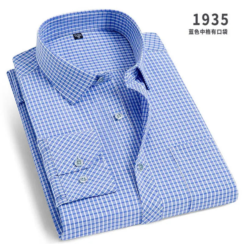 Chemise Homme à Rayures & Manches Longues – Sans Repassage, Anti-froissage et Respirante
