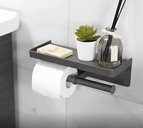 Porte-Papier Toilette avec Etagère de Rangement Intégrée