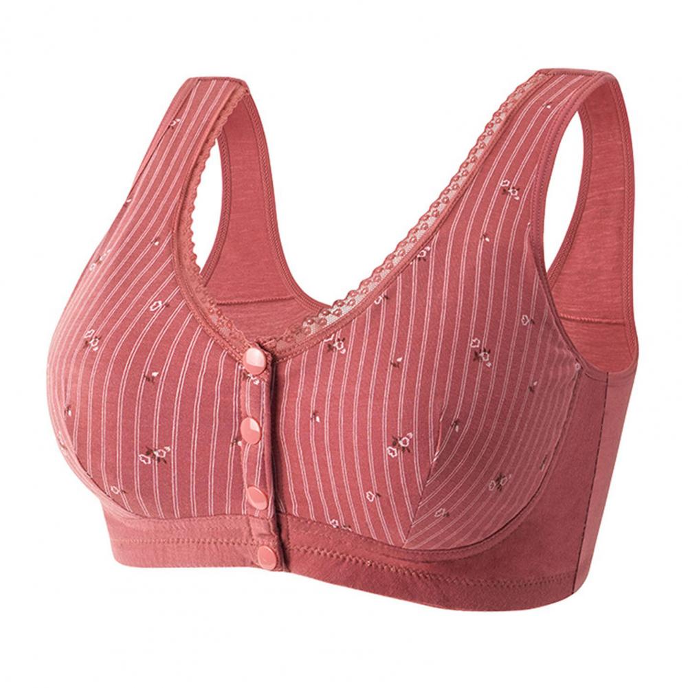 Soutien-gorge 100% Coton avec fleurs - Fermeture avant