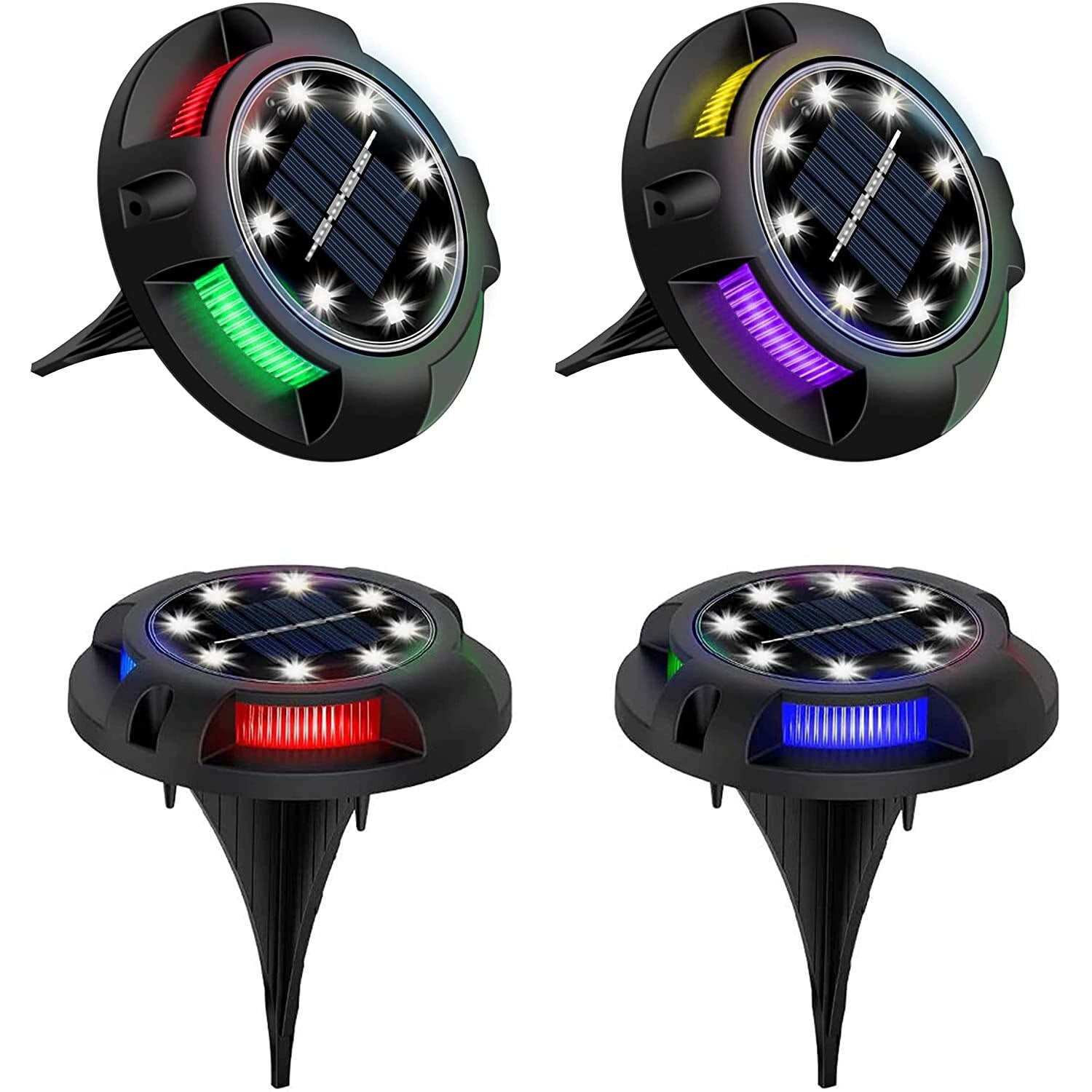 4x Spot LED solaire discret pour jardin