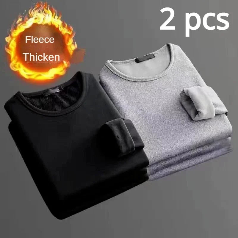 Lot de 2 T-shirts thermiques manches longues Doublure polaire - Homme
