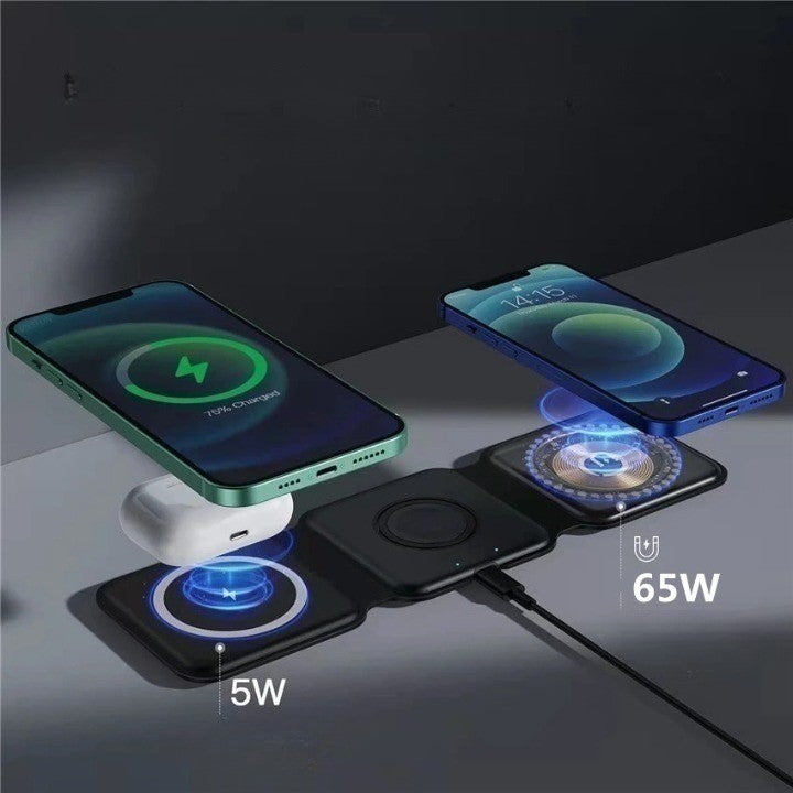 Chargeur à induction sans fil et pliable - 3 en 1