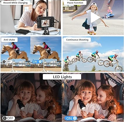 Appareil photo numérique 4K avec écran rabattable - Autofocus, Flash...