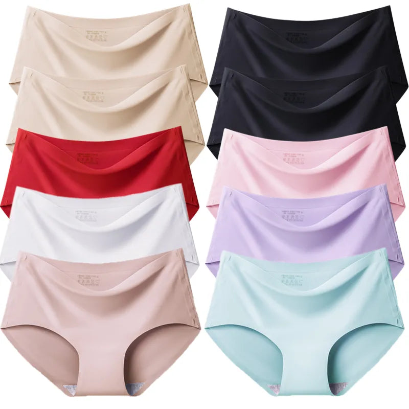 Lot de 10 culottes sans couture en soie glacée