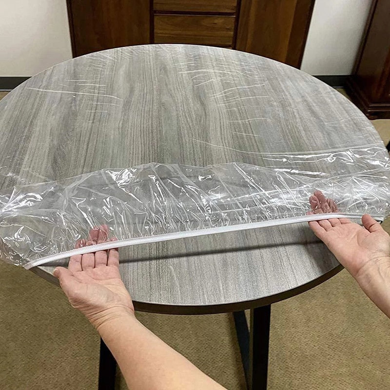Nappe de Table Ronde Transparente et Elastique
