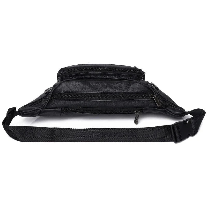Sac banane en cuir de vache véritable pour homme