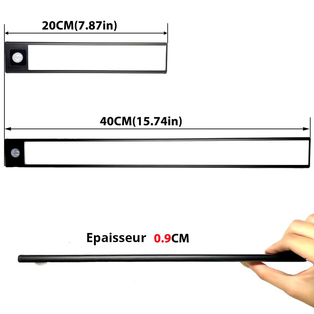 Réglette LED sans-fil avec capteur de mouvement