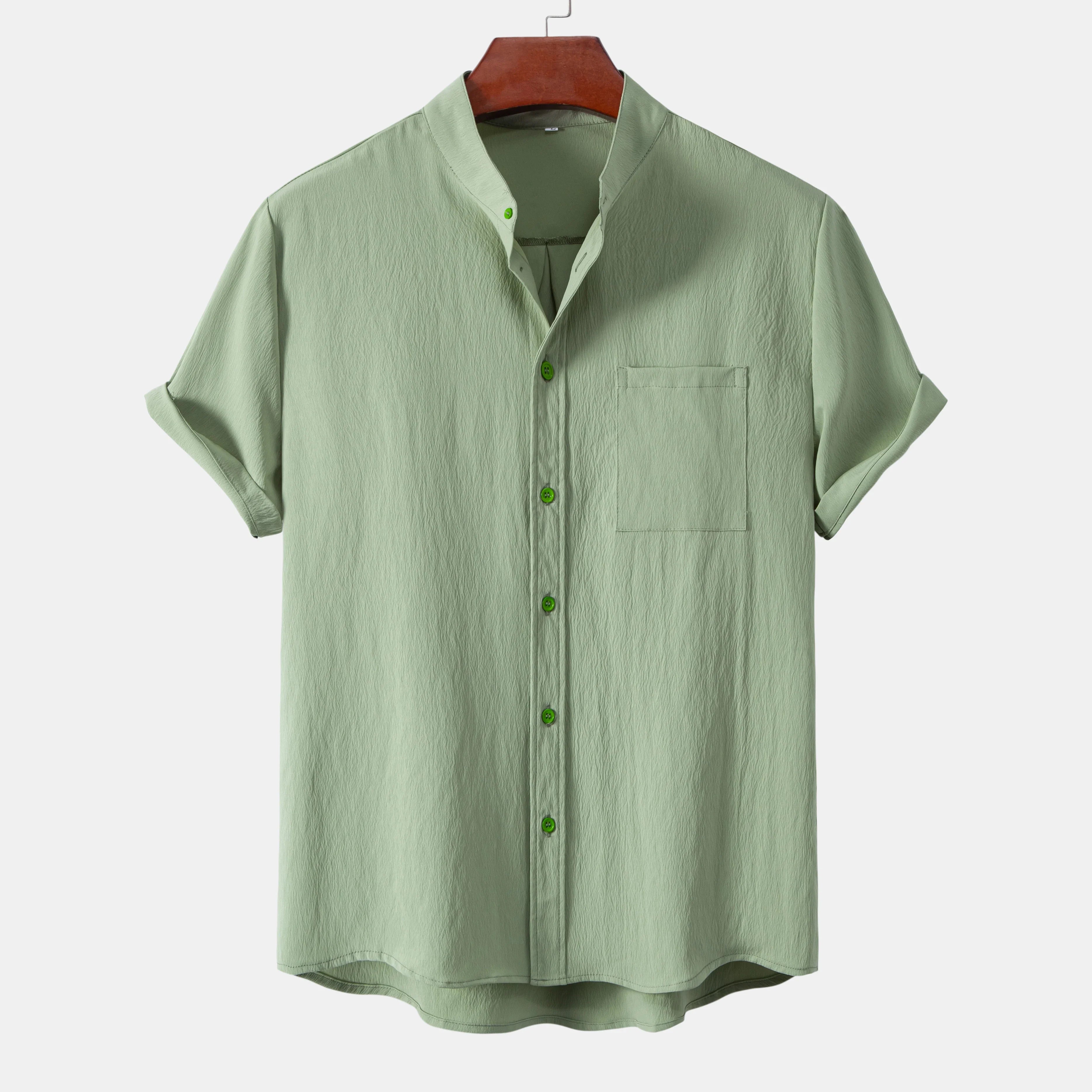 Chemise Décontractée à Col Mao - Printemps & Été