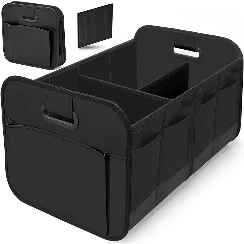 Organisateur de Coffre de Voiture Pliable – Grande Capacité, Multi-Compartiments en Tissu Oxford – Voiture, SUV & Fourgon
