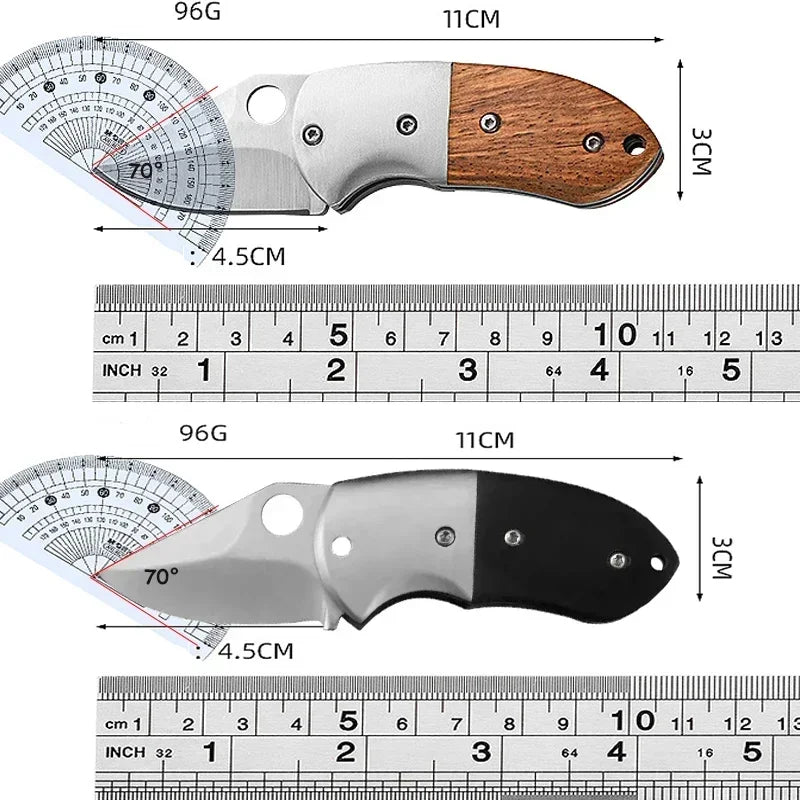Couteau Pliant Élégant – Acier Inox & Bois