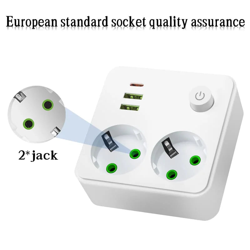 Prise Murale Double avec USB & Type-C – 2500W
