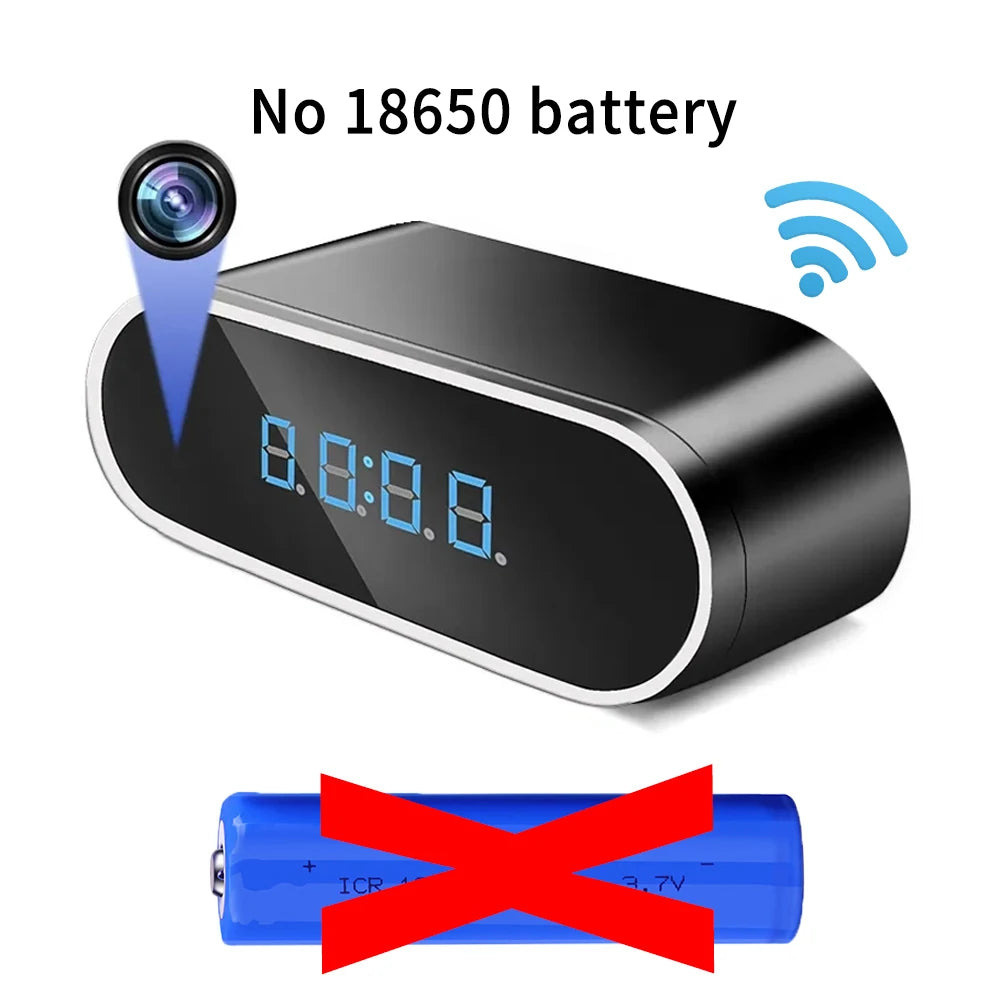 Caméra Espion WiFi HD 1080P Dissimulée dans un Réveil – Vision Nocturne IR – Enregistrement DVR – Surveillance Domestique Sans Fil