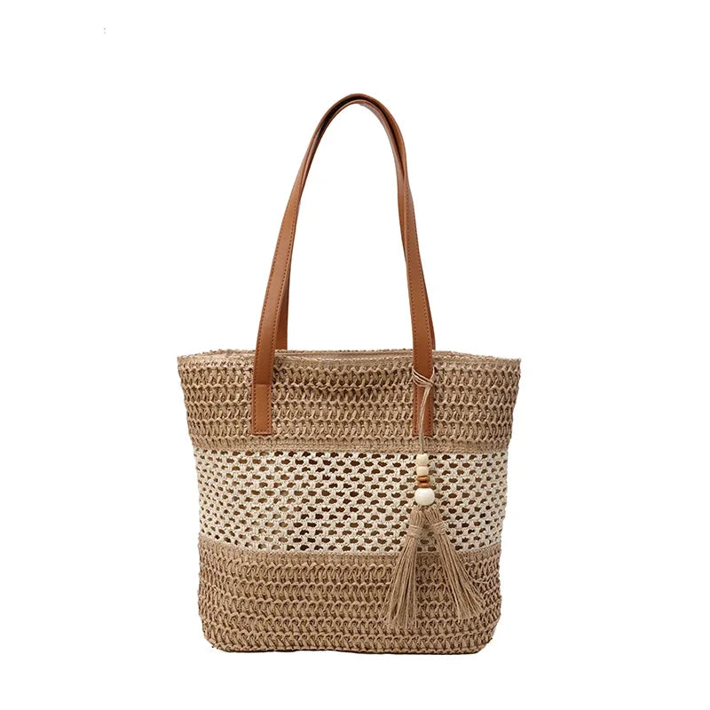 Grand Sac Fourre-Tout Bohème en Lin Tressé