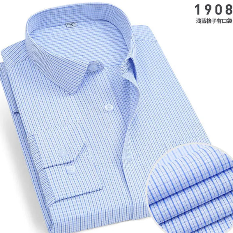 Chemise Homme à Rayures & Manches Longues – Sans Repassage, Anti-froissage et Respirante