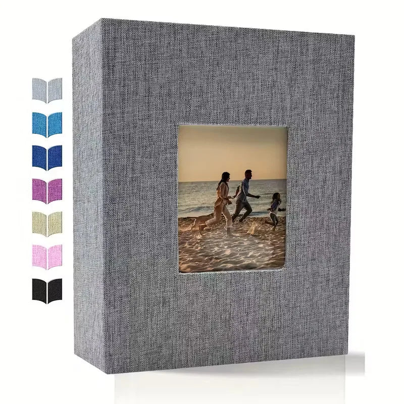 Grand Album Photo en Lin – 200 à 300 Pochettes pour Photos 10x15cm